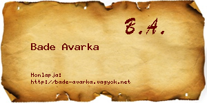 Bade Avarka névjegykártya